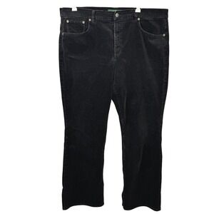 Lauren Jeans Co Ralph Lauren Women's Pants 16 Black Corduroy Classic Bootcut